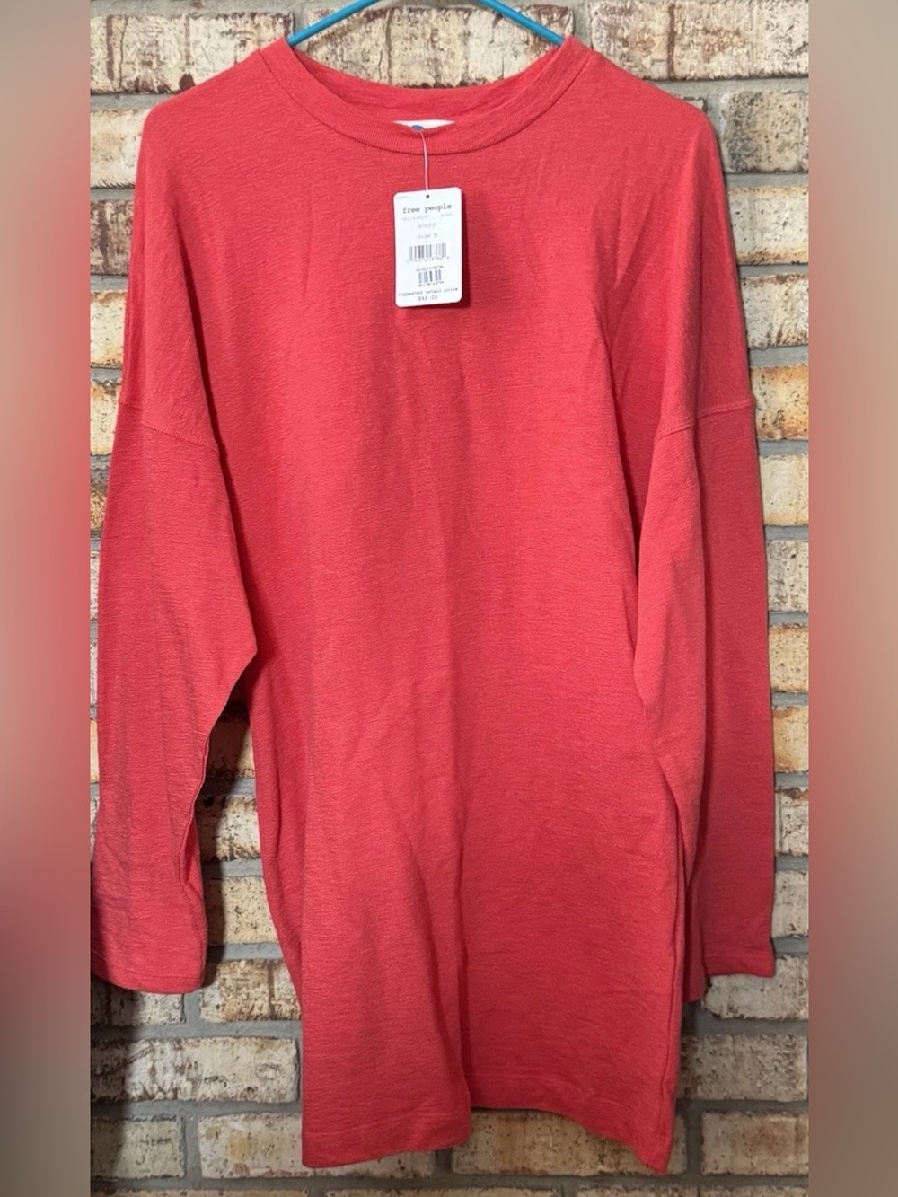 Free People Knit Tunic Mini Dress Crew Neck Long Sleeve M NWT